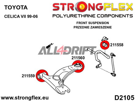 216161B Front suspension bush kit - Toyota VII (99-06) T230