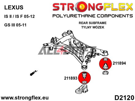 216249B Rear subframe bush kit - Lexus III (05-11) S190