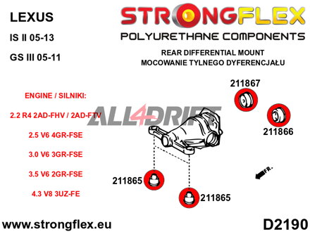 211867B Rear differential mount - rear - Toyota I (99-05) XE10