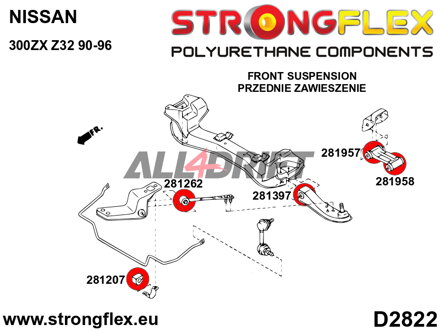 281262B Front lower arm to subframe bush - Nissan II (90-96) Z32