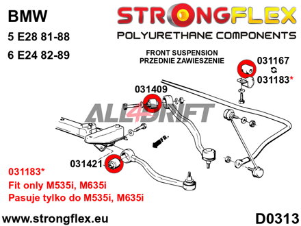 031409A Front lower arm rear bush SPORT BMW E24 / E28