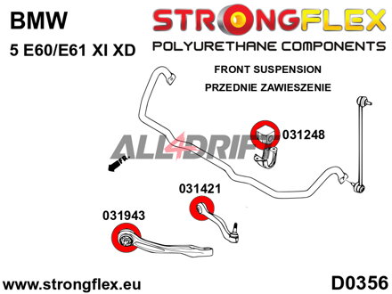 036093B Front suspension bush kit BMW E6x