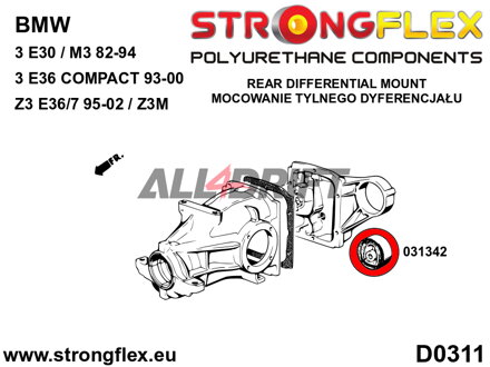 031342A Rear differential mount bush SPORT BMW E30 / E36 / Z3
