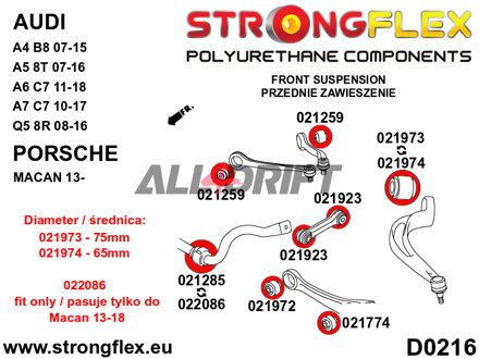 021259B Front upper arm bush Audi / Porsche / Seat / Škoda / VW