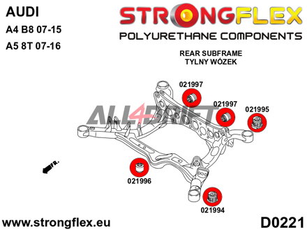 021996A Rear differential front mount bush SPORT Audi