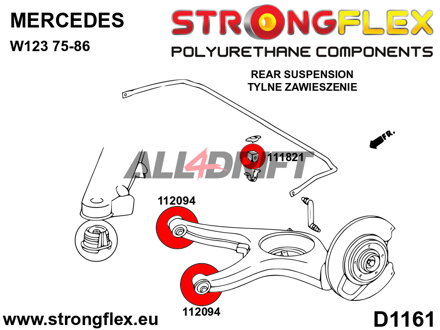 112094A Rear arm bush SPORT - Mercedes W123 (76-86)
