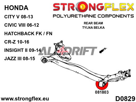 081803A Rear beam bush SPORT - Honda VIII (06-12) Hatchback FK / FN