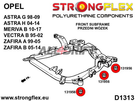 136222B Front subframe bush kit - Opel / Vauxhall G (98-04)