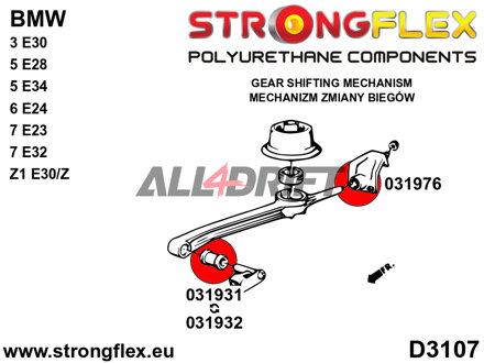 031976B Gear shift arm rear bush BMW