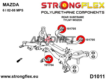 101704B Rear differential mount front bush - Mazda GG1 (05-08) MPS / Mazdaspeed