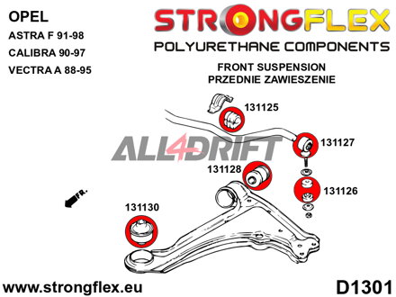 131127A Anti roll bar link bush SPORT - Opel / Vauxhall F (91-98)