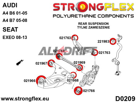 021969A Rear toe adjustment outer bush SPORT Audi / Seat