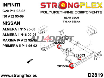 281594A Rear axle mount bush SPORT Infiniti / Nissan