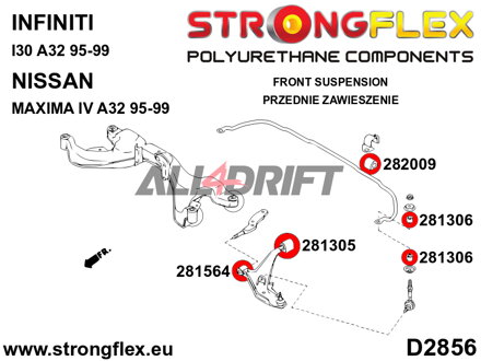 281305A Front arm rear bush SPORT Infiniti / Nissan