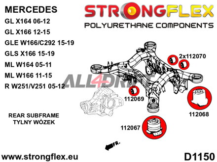 112067A Rear subframe – front bush SPORT - Mercedes R Class (05-12) W251/V251