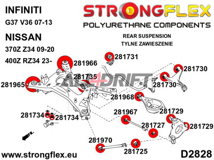 286202A Rear suspension bush kit SPORT Infiniti / Nissan