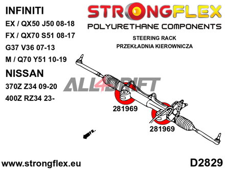 281969A Steering rack bush SPORT Infiniti / Nissan