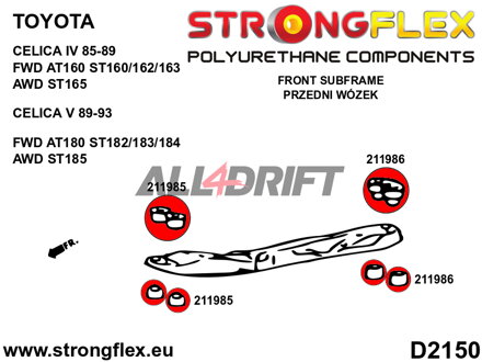 211985A Front subframe - front bush SPORT - Toyota T180 (89-93) GT-Four / All-Track
