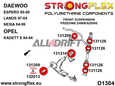 131209A Front arm bush, front, SPORT - Daewoo Espero (90-00)