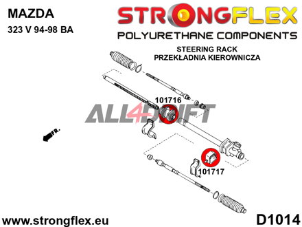 101718B Steering rack bush - Mazda 323F / Lantis / Astina (94-98) BA