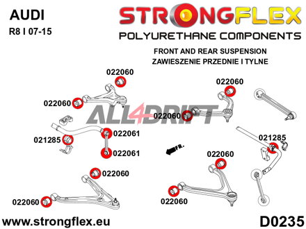 022061A Front anti roll bar link bush SPORT Audi / Lamborghini