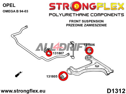 131805A Front lower arm front bush SPORT - Opel / Vauxhall B (94-99)