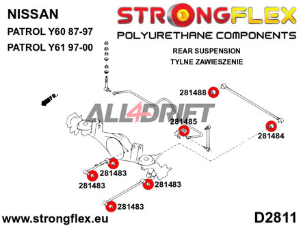 281484B Panhard rod to differential bush 26mm - Nissan IV (87-97) Y60