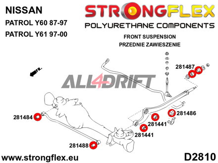 281488B Panhard rod to body bush 14mm - Nissan IV (87-97) Y60