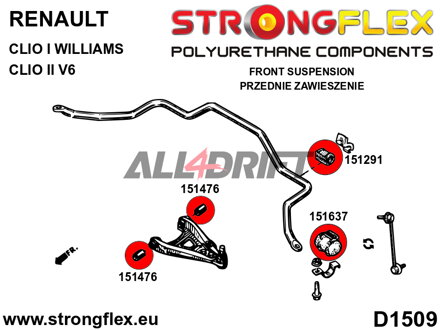 151637A Front anti roll bar outer bush SPORT - Renault 19 (93-01)