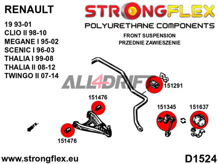 151476B Front lower arm bush - Renault 19 (93-01)
