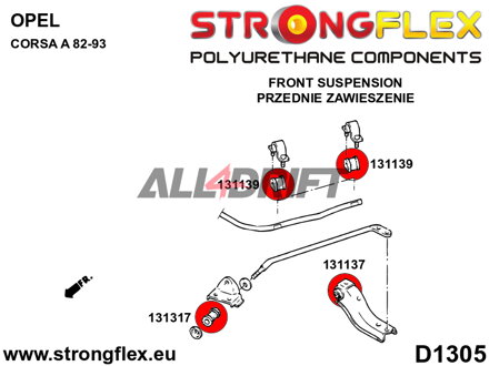 131139B Reaction rod bush 18-24mm Opel Combo / Corsa / Tigra