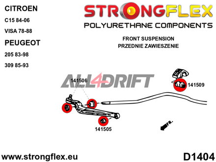 146102B Front suspension bush kit