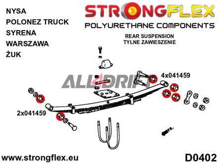 041459B Rear spring bush - (80ShA) Polonez Polonez Truck (88–03)