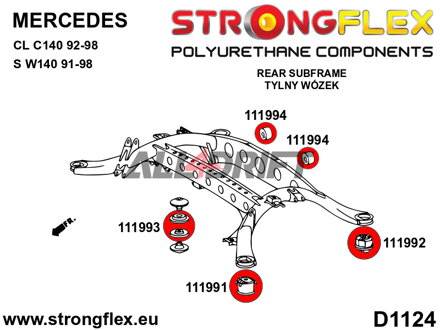 111991A Rear subframe – front bush SPORT - Mercedes W140 (91-98)