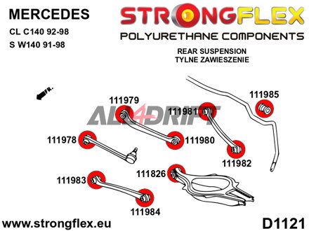 111985B Rear anti roll bar bush - Mercedes W140 (91-98)