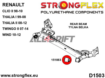 151883B Rear subframe bush - Renault Thalia I / Symbol (99-08)