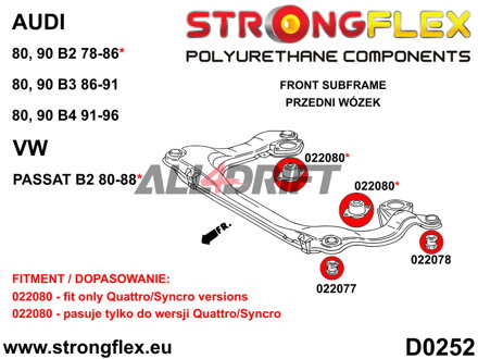 026286B Full suspension polyurethane bush kit Audi